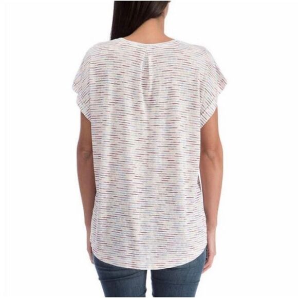 Bobeau Striped T-shirt Cuffed Sleeve XXL - Picture 2 of 6